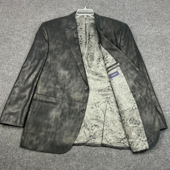 Daniel Cremieux Other - Cremieux Monet Sport Jacket Black Faux Suede Leather Paisley Soft Sz 50R